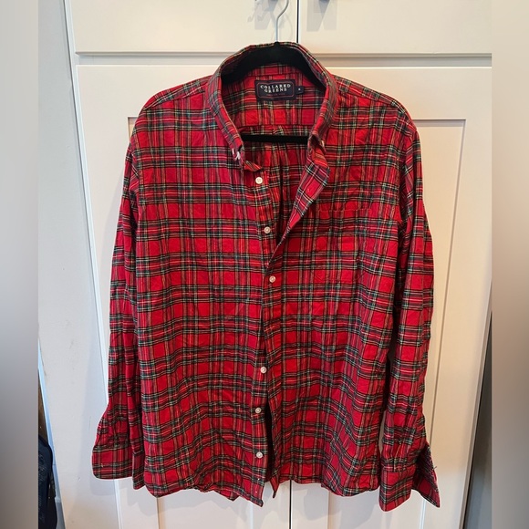 Collard Greens ROLAND: BROOKLINE BUTTON DOWN SHIRT - RED size XL - Picture 2 of 2